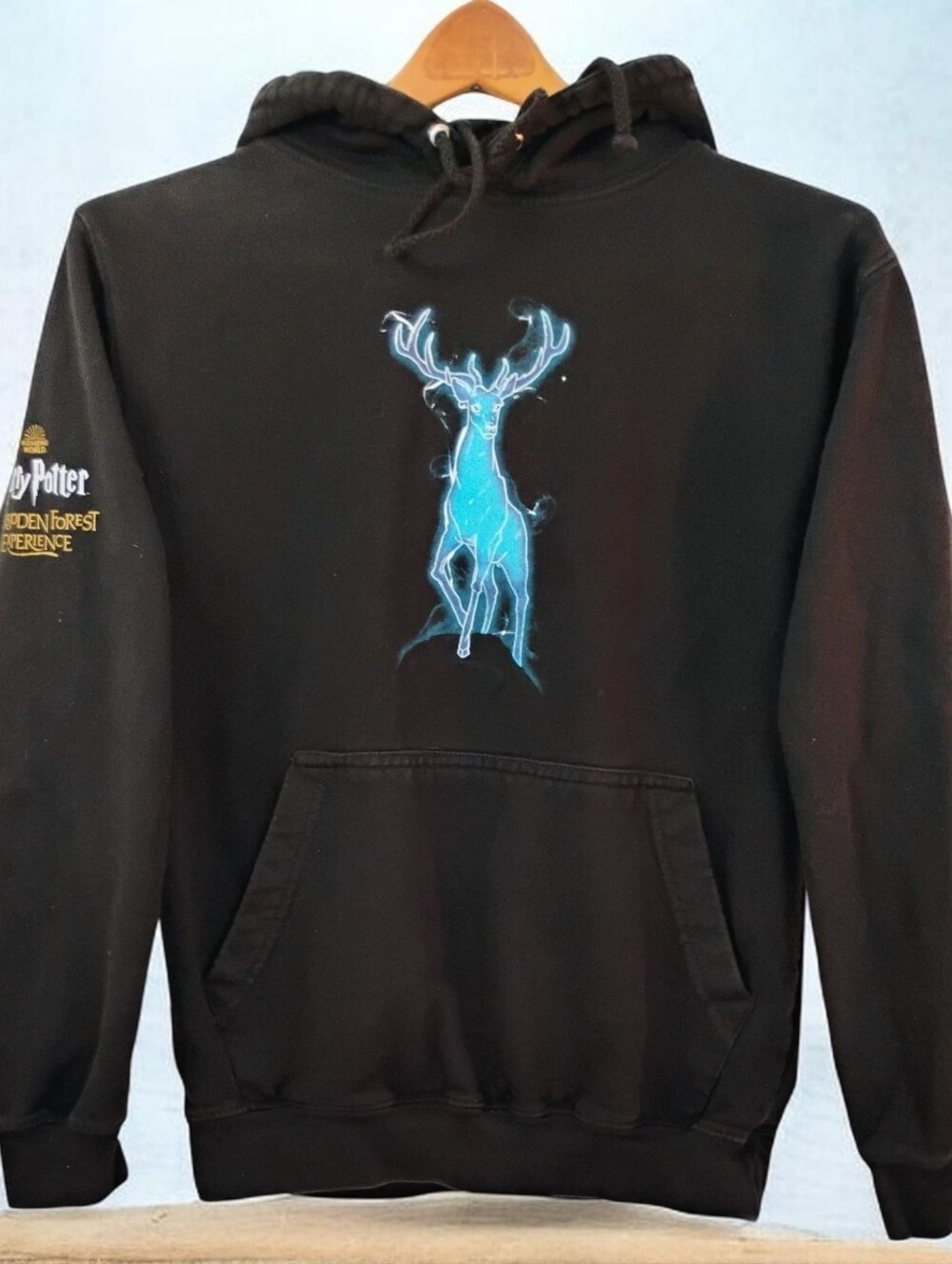 Harry Potter Forbidden Forest Experience Exclusive Stag Patronus Black Hoodie S
